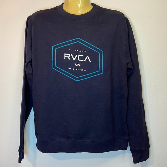 RVCA Men's Navy Fleece Sweater - Size Small - NWT - Picture 1 of 3